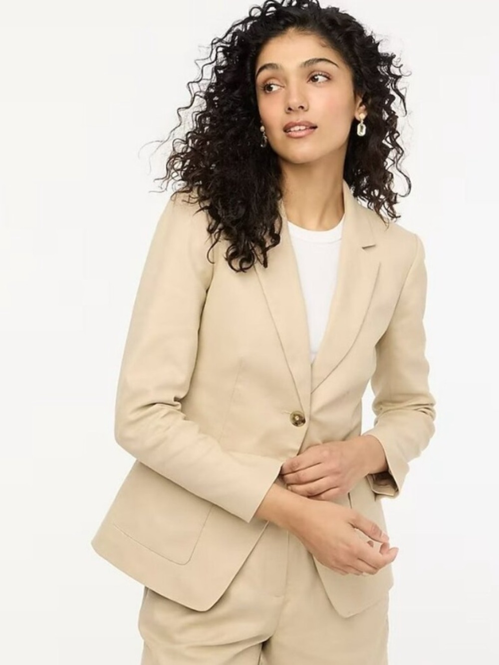 J Crew Fac NWT Refined Linen Blend Blazer Size 14 Suitcoat in Vintage Sandstone